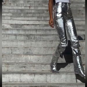 Celine jeans- Silver metallic/foil